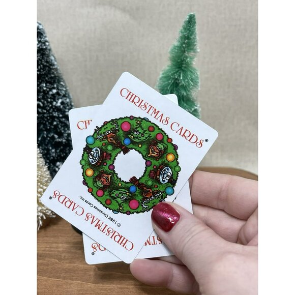 Vintage Christmas Playing Cards Trade Swap Cards Collectible 1988 Set Of 2 - Picture 6 of 7